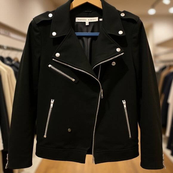 Rebecca Minkoff wool biker jacket - Picture 2 of 4